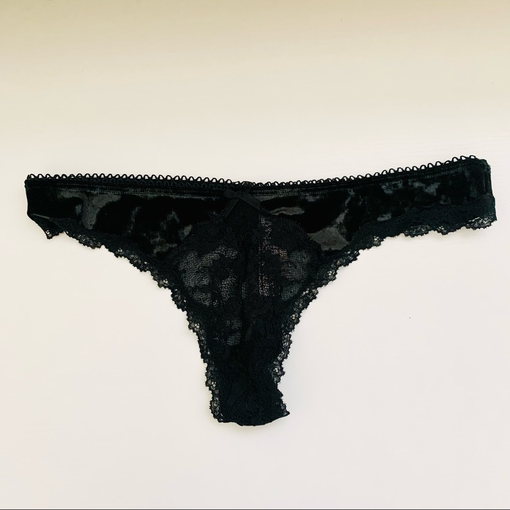 SOLD - Victoria’s Secret Velvet Lace Thong NWT